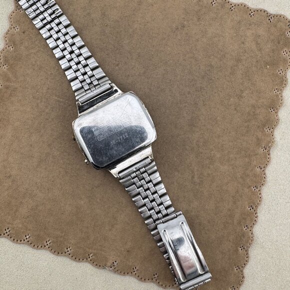 Vintage Fossil 2002 Stainless Steel Baby Blue Mineral Crystal - Picture 6 of 7